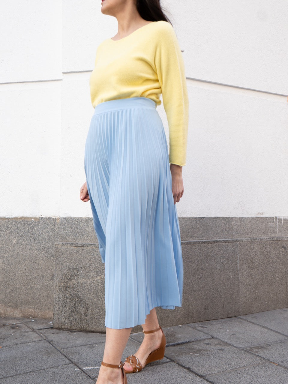 Falda plisada midi azul bebé muestrarios de ropa y moda de mujer ideas invitada