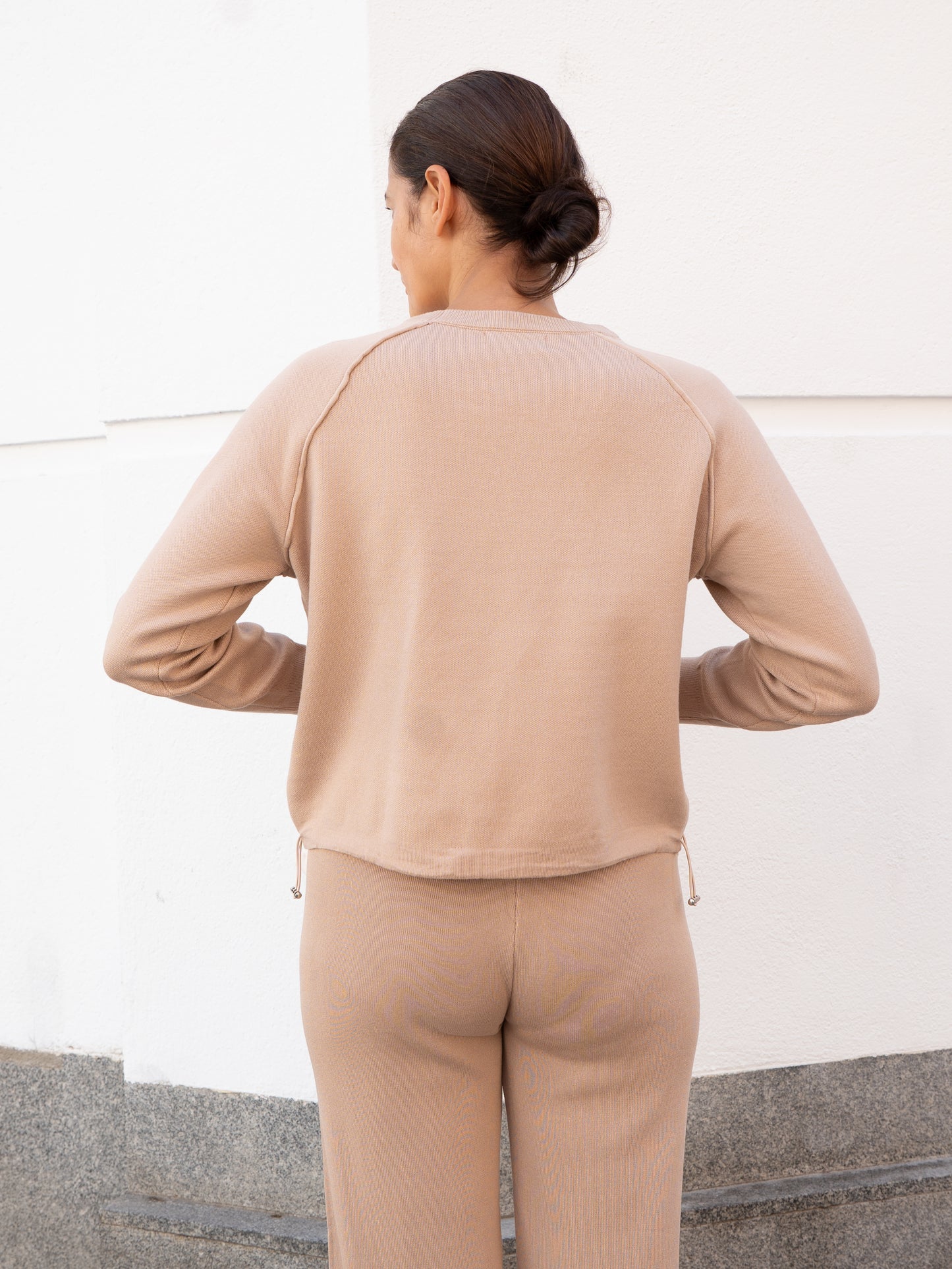 Sudadera `L'Amour´ camel muestrarios de ropa y moda de mujer chaleco acolchado rombos