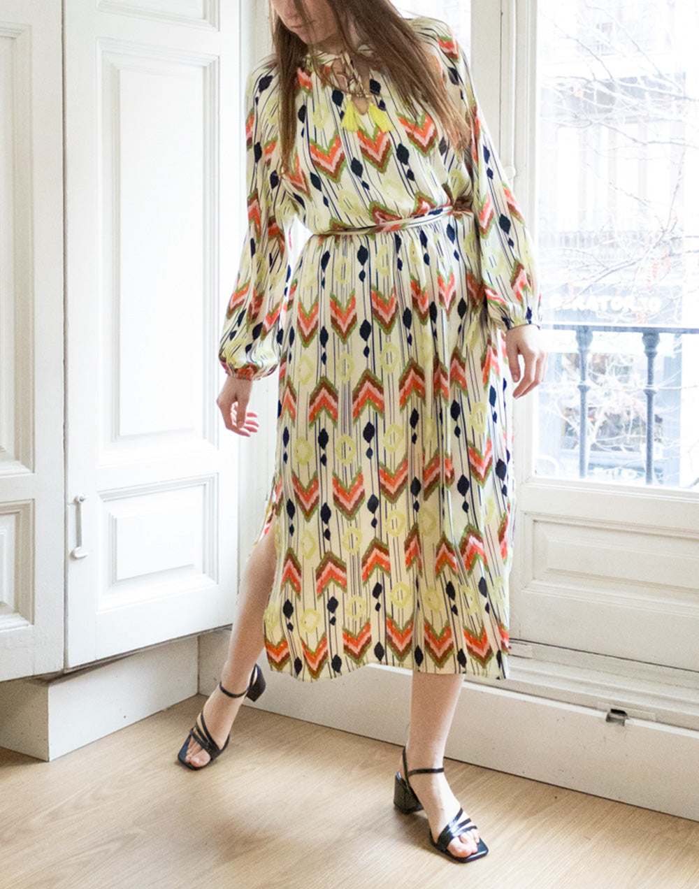 Vestido largo boho estampado ikat multicolor muestrarios de ropa y moda de mujer ideas para vestir bien con talla grande plus