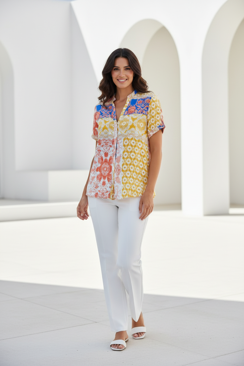 Camisa Z5139 - modelo plus size 3/4