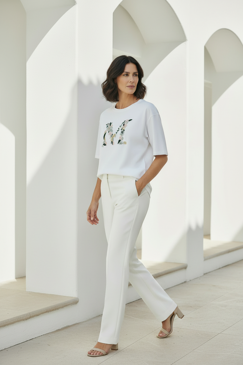 Camiseta M floral vista lateral