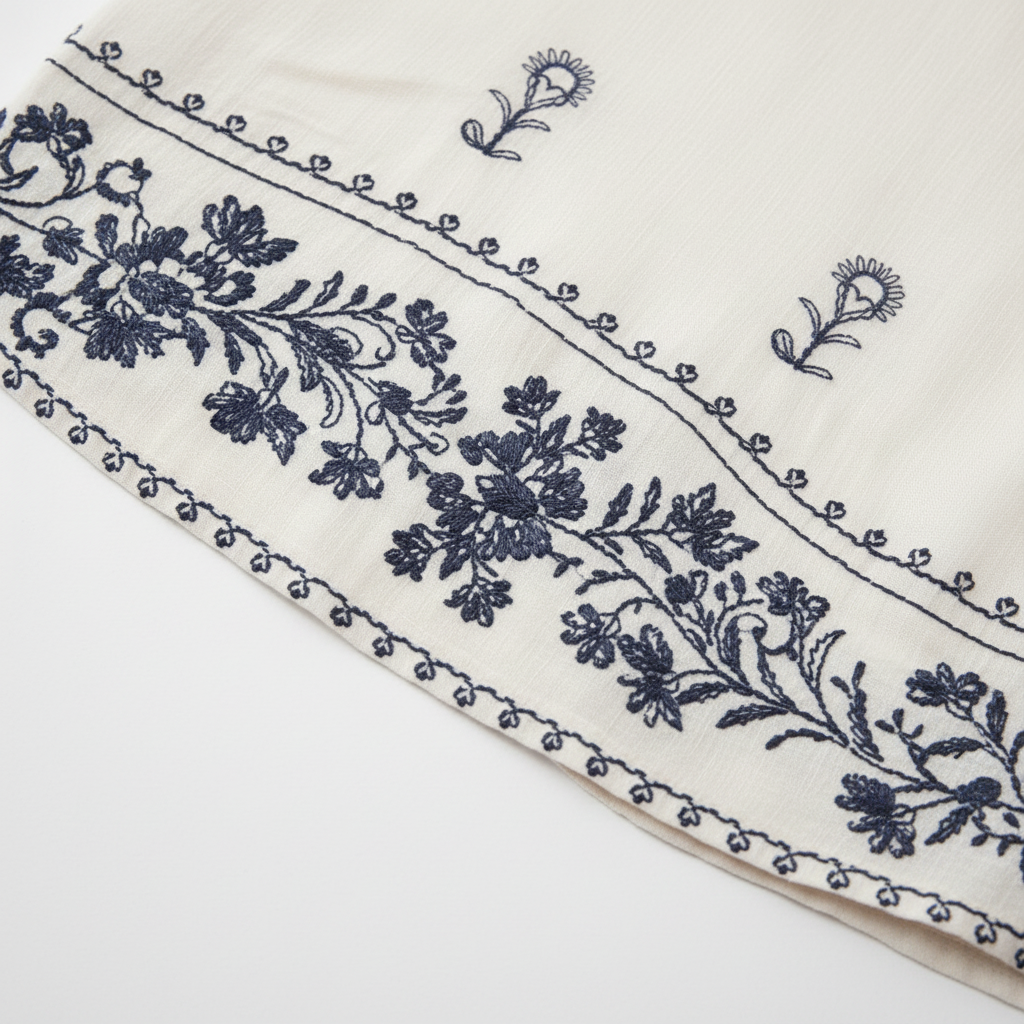 Detalle bordado floral camisa