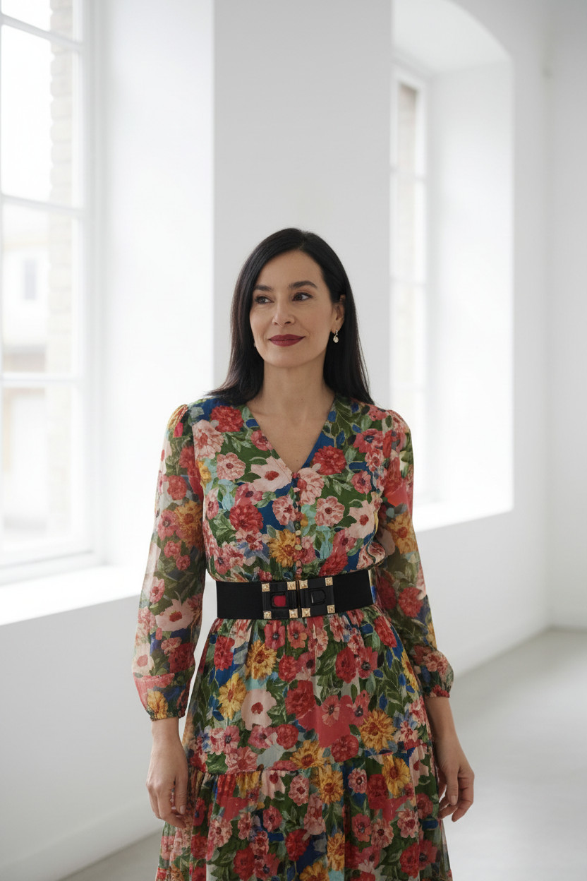 Detalle del cinturón negro - plano medio