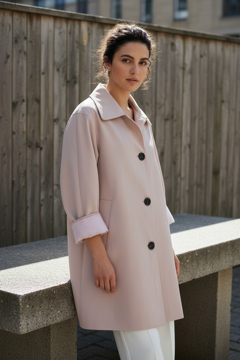 Detalle manga remangada forro rayas