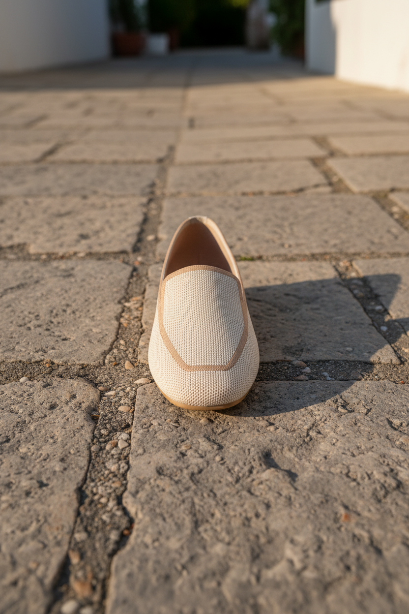 Flat lay mocasín marfil