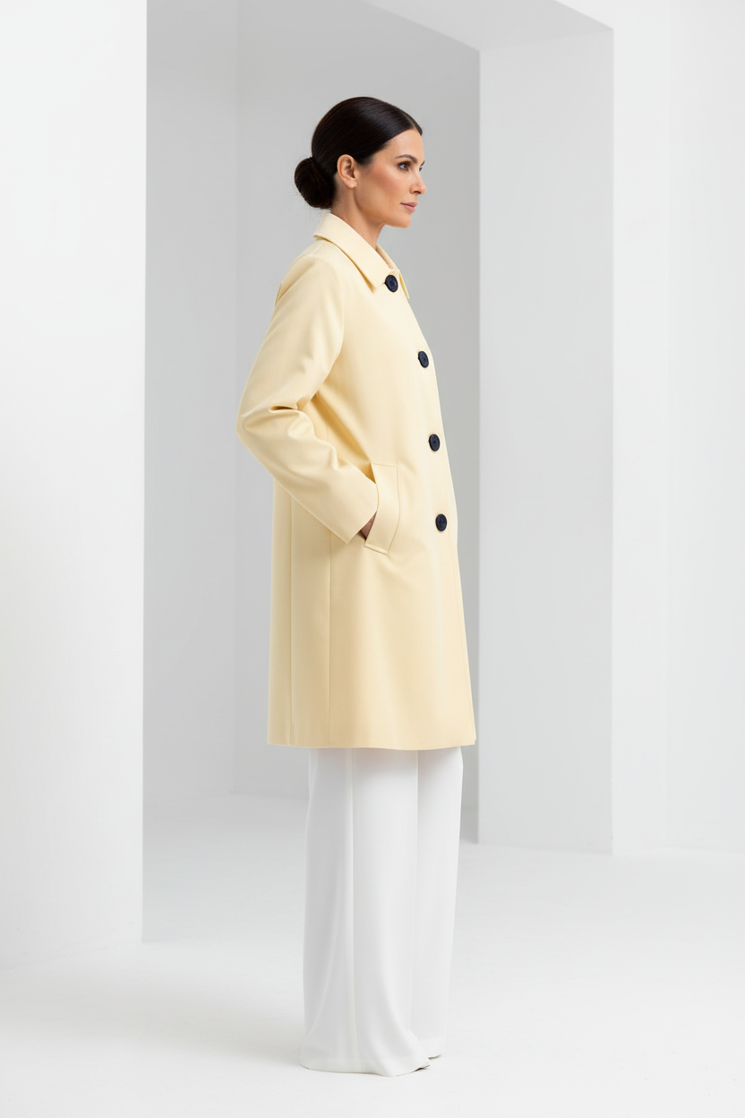 Gabardina amarillo pollito perfil