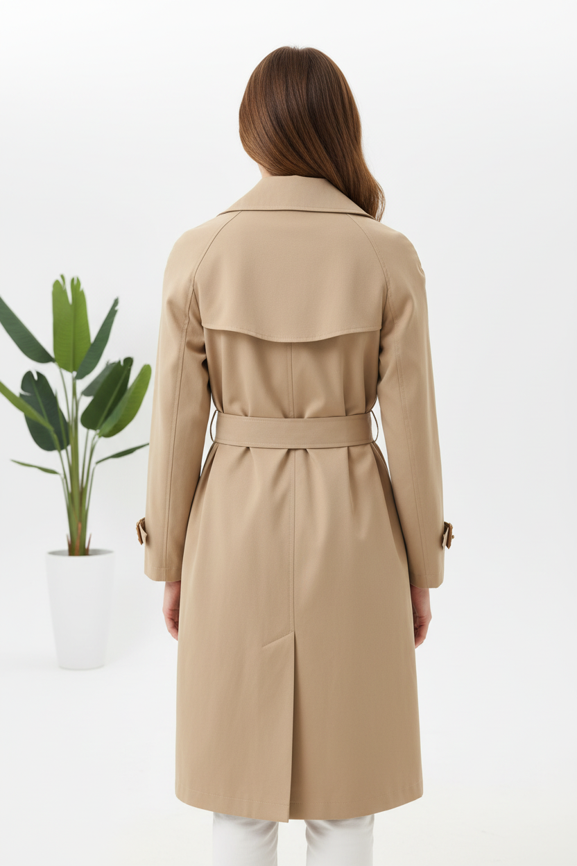 Gabardina beige vista espalda