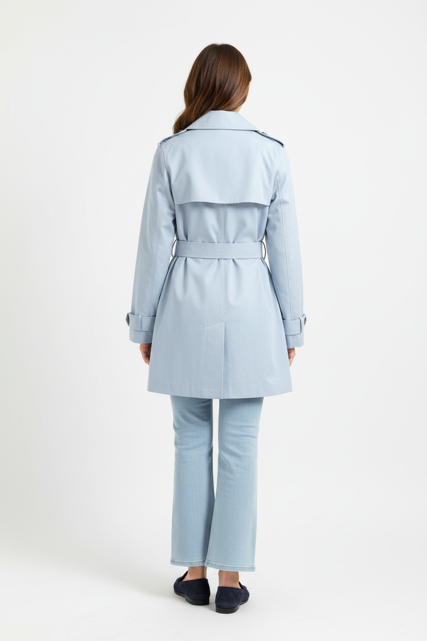 Gabardina clásica azul claro