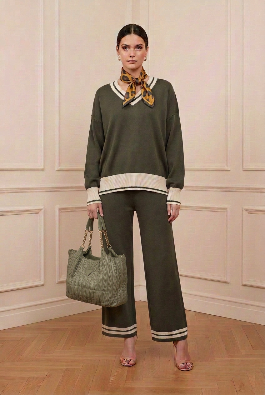 Look con bolso verde más pequeño