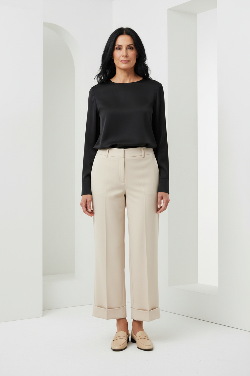 Pantalón CA1185 Beige - Modelo pelo negro 55 años
