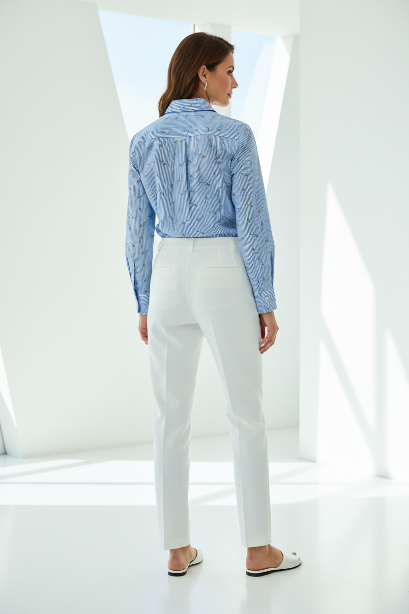 Vista trasera - camisa rayas golondrinas