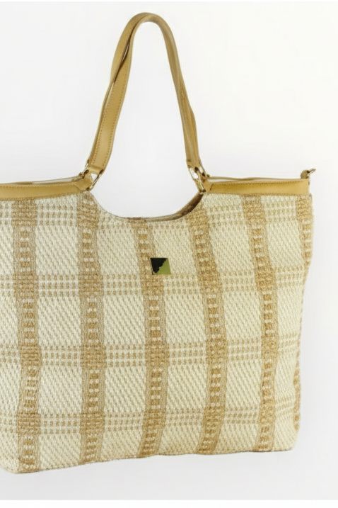 Bolso grande tweed beige