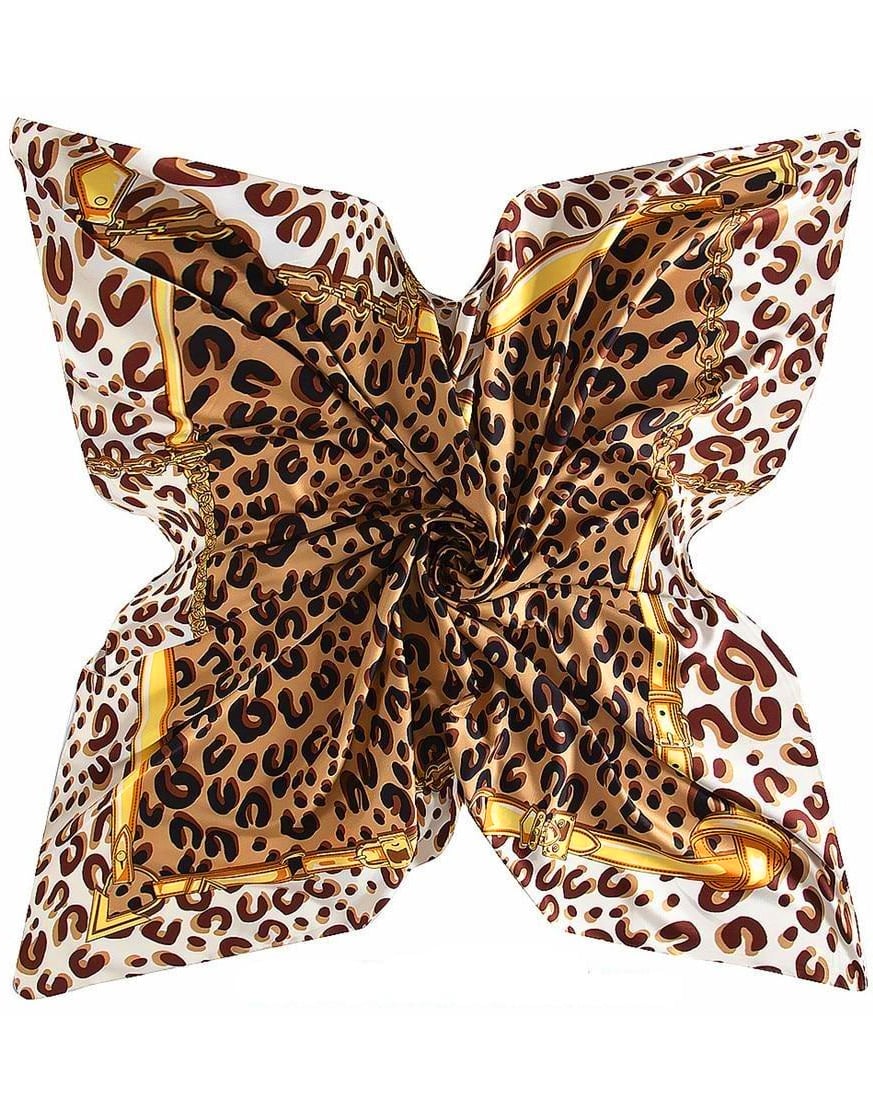 Pañuelo de seda animal print camel muestrarios tienda de ropa de mujer y accesorios de moda de mujer