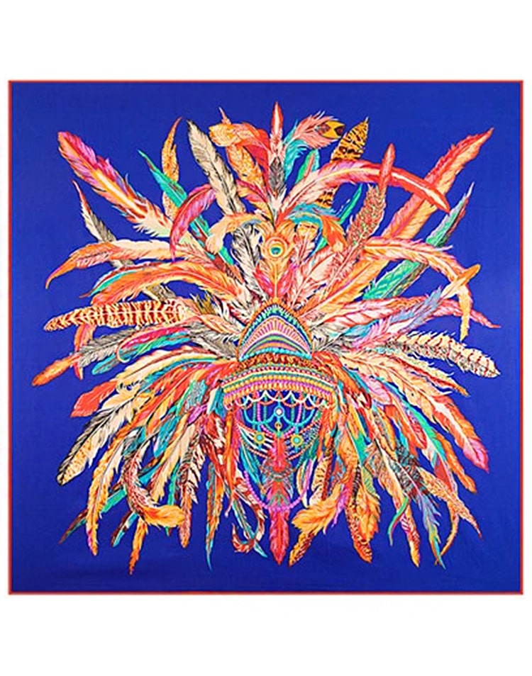 Pañuelo de seda corona apache azulón muestrarios tienda de ropa de mujer y accesorios de moda de mujer