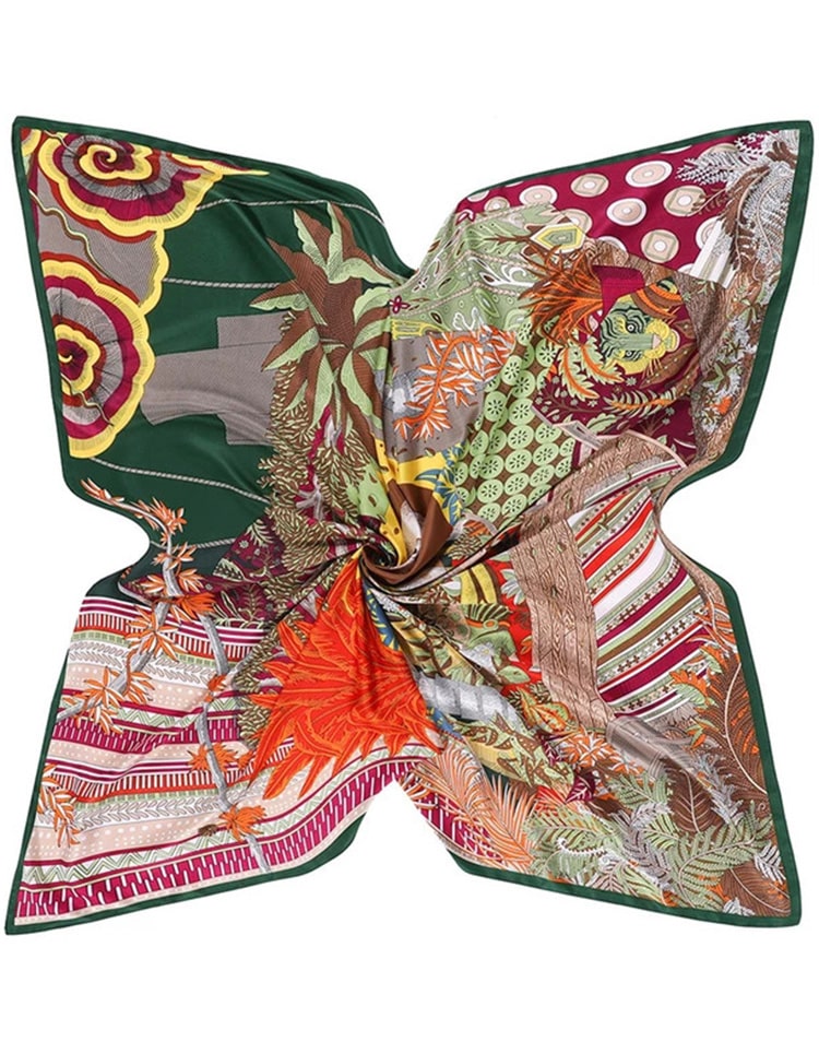 Pañuelo de seda el sueño de una noche de verano verde muestrarios tienda de ropa de mujer y accesorios de moda de mujer