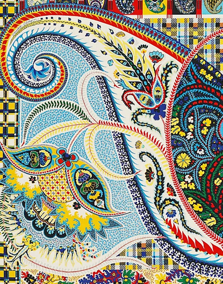 Pañuelo de seda paisley azul muestrarios tienda de ropa de mujer y accesorios de moda de mujer