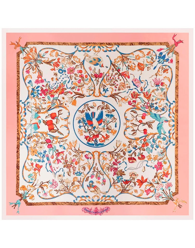 Pañuelo seda pájaros y flores muestrarios tienda de ropa de mujer y accesorios de moda de mujer
