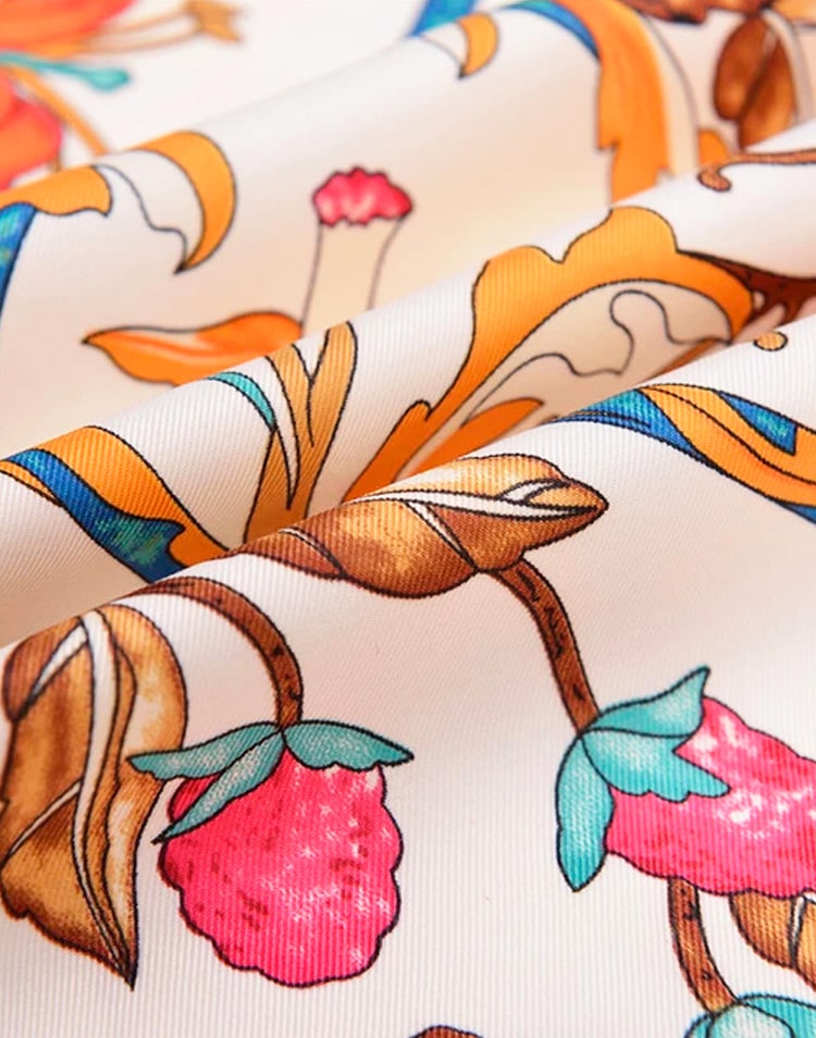 Pañuelo seda pájaros y flores muestrarios tienda de ropa de mujer y accesorios de moda de mujer