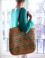 Bolso shopper de rafia con abalorios turquesa bordados muestrarios de ropa y accesorios de mujer cesta de verano