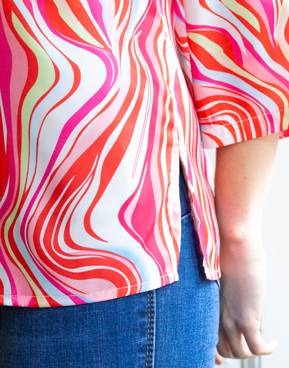 Camisa tipo top estampado retro rosa muestrarios de ropa y moda de mujer vestir bien con talla grande plus mujer mediana edad