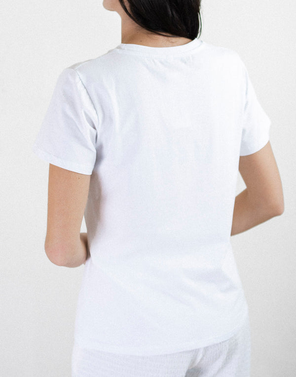 Camiseta blanca `Are you?´ muestrarios de ropa y moda de mujer para vestir bien en verano
