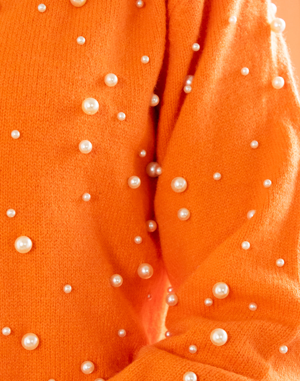 Chaqueta bomber de punto con apliques de perlas naranja muestrarios de ropa y moda de mujer ideas vestir mujer mediana edad