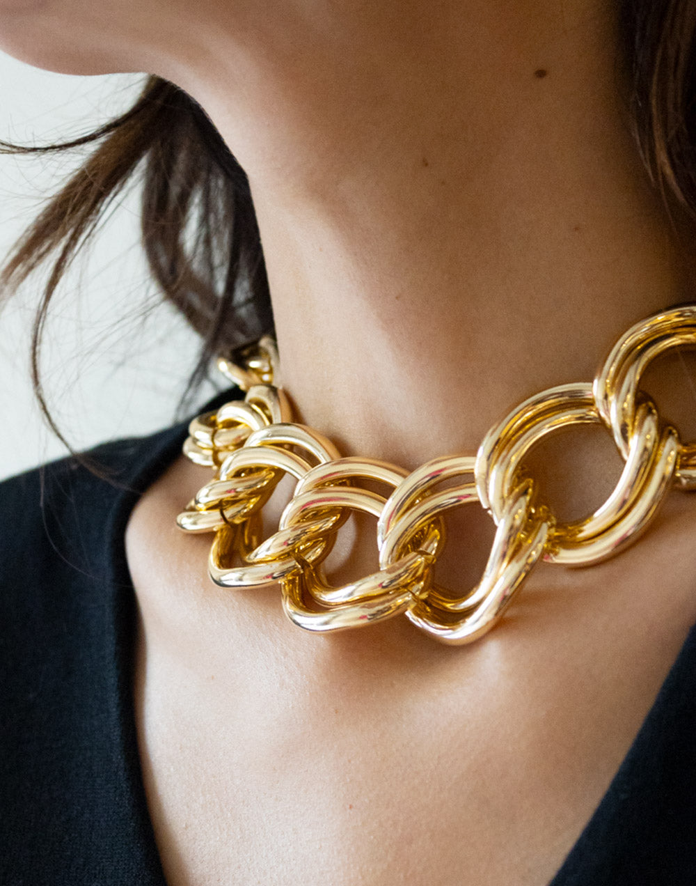 Collar de doble cadena fina dorada muestrarios de ropa y accesorios de ropa de mujer bisuteria moda