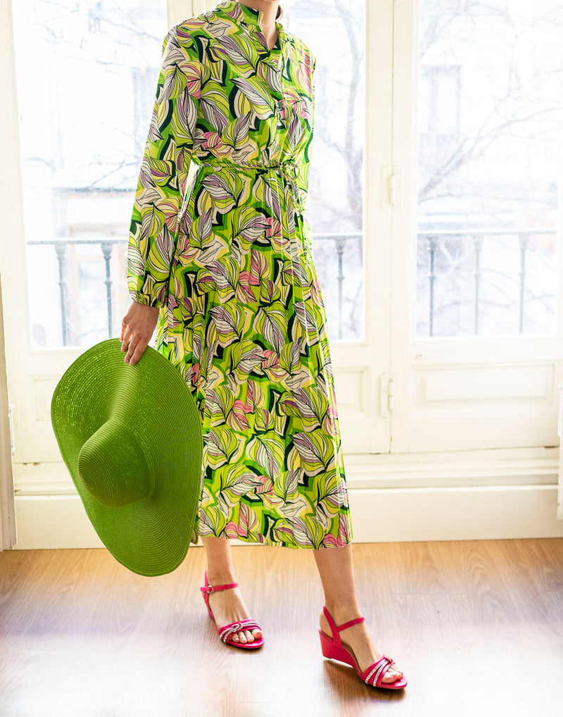 Maxi pamela verde pistacho muestrarios de ropa y accesorios de mujer