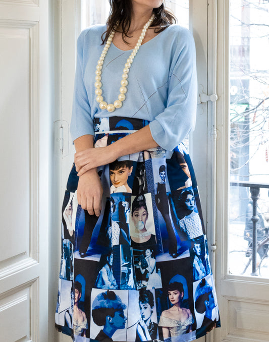 Falda Audrey Hepburn azul