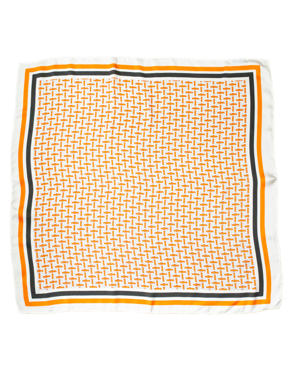 Pañuelo de seda con estampado trenzado naranja tienda de ropa mujeres muestrarios accesorios complementos pañuelos trenzado seda marco