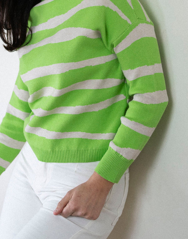 Jersey estampado de cebra verde pistacho muestrarios de moda y ropa de mujer