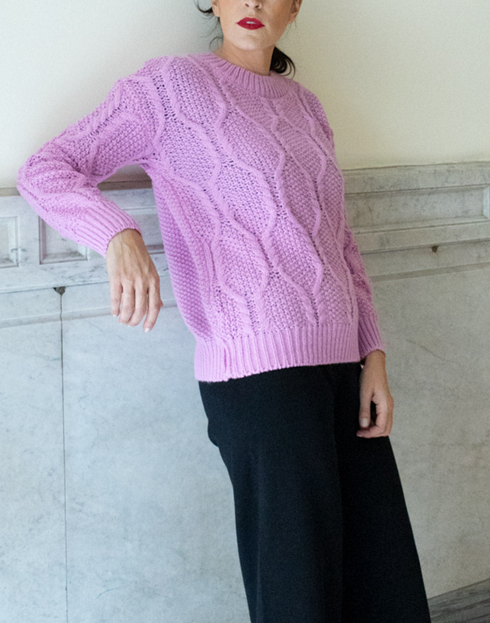 Jersey recto de ochos lila muestrarios de ropa y oda de mujer vestir bien elegante en invierno ideas