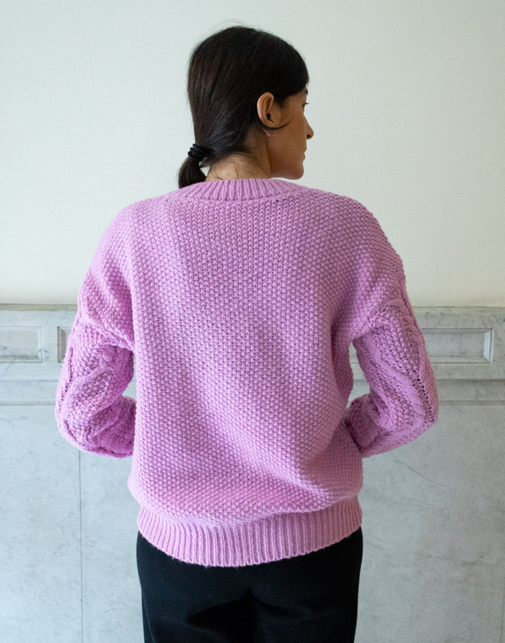 Jersey recto de ochos lila muestrarios de ropa y oda de mujer vestir bien elegante en invierno ideas