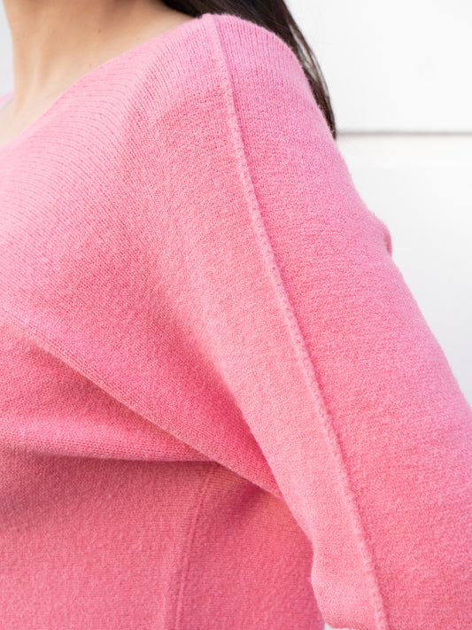 Jersey recto sin costuras cuello barco rosa bebé muestrarios de ropa y moda de mujer vestir bien jerséis de colores punto 