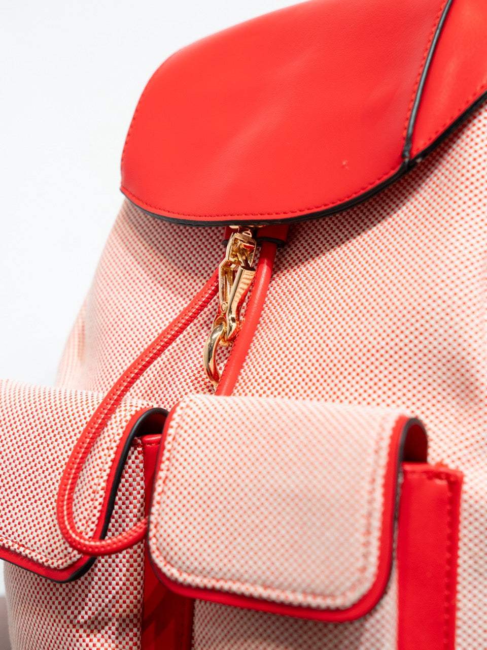 Mochila canvas bicolor roja muestrarios de ropa moda y accesorios de mujer