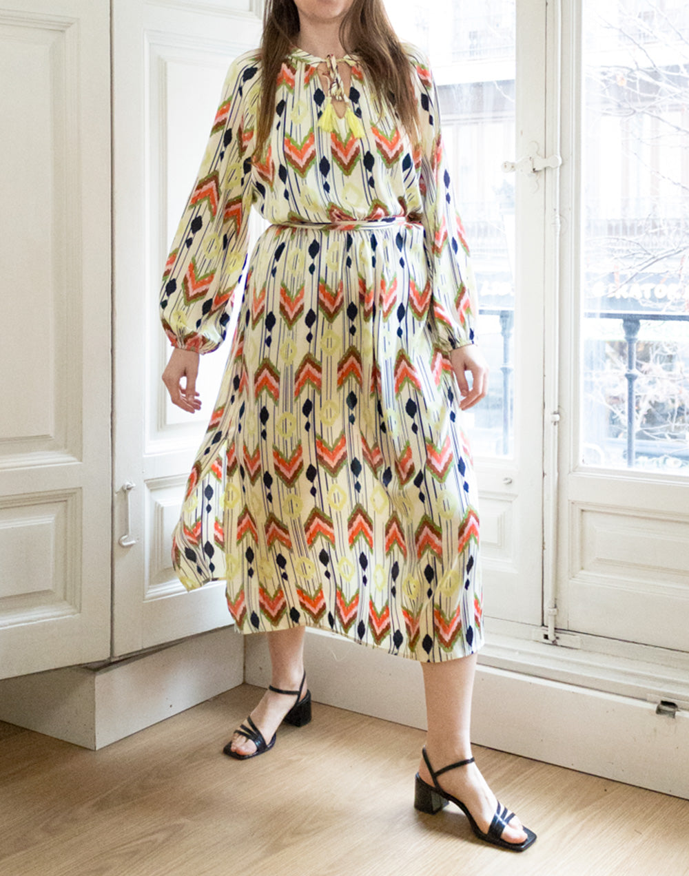 Vestido largo boho estampado ikat multicolor muestrarios de ropa y moda de mujer ideas para vestir bien con talla grande plus
