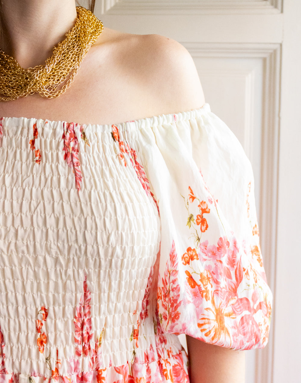 Vestido largo nido de abeja con estampado de flores coral muestrarios de ropa y accesorios de mujer vestir bien ideas invitada mediana edad