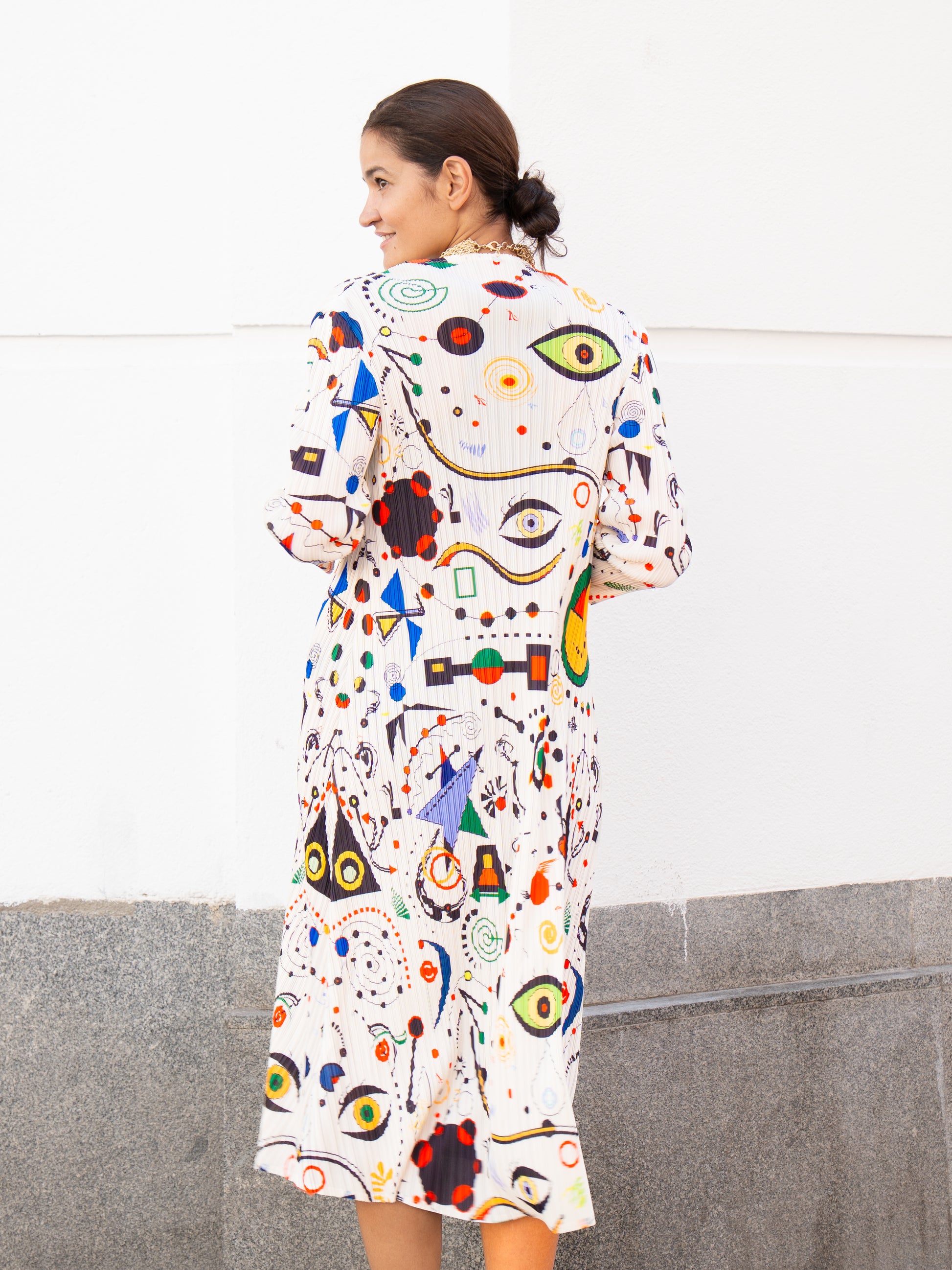 Vestido plisado Joan Miró vestido invitada ideal elegante muestrarios 
