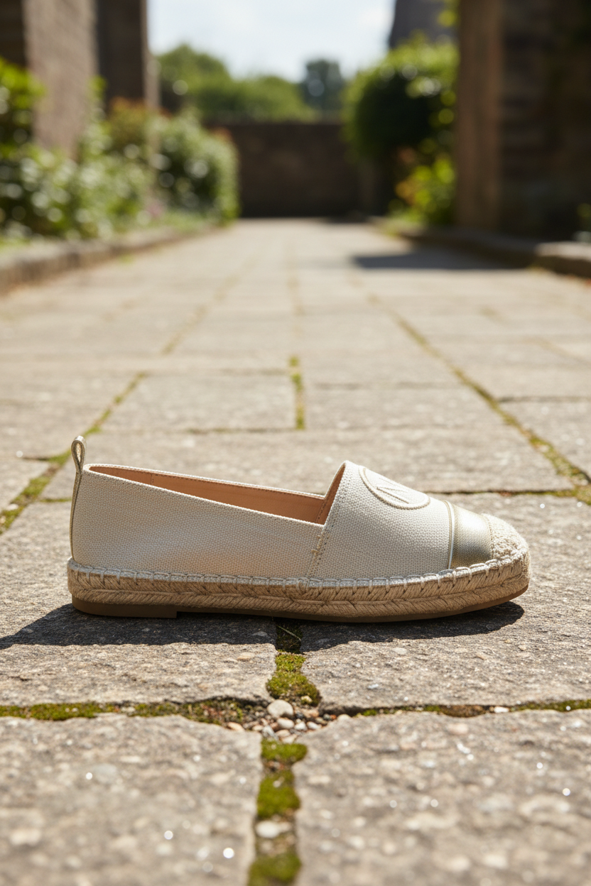 Alpargata beige perfil