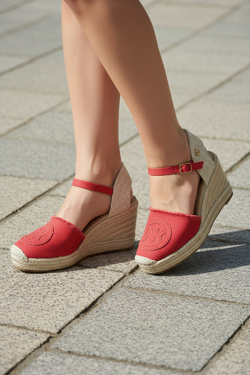 Alpargata cuña roja con modelo