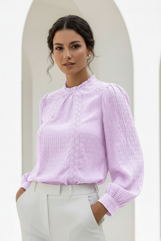 Blusa lila - detalle cuello