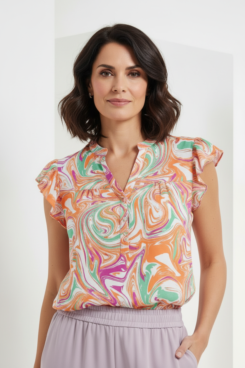 Blusa marmolada malva - detalle
