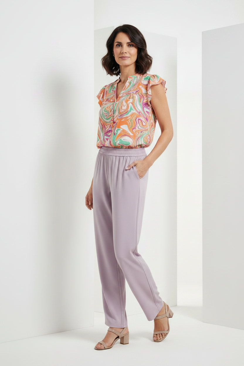 Blusa marmolada malva - lateral