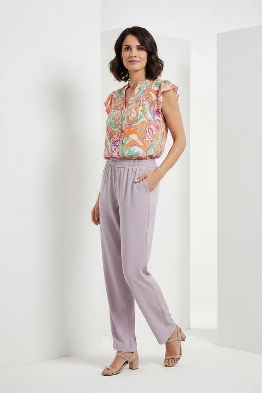 Blusa marmolada malva - lateral