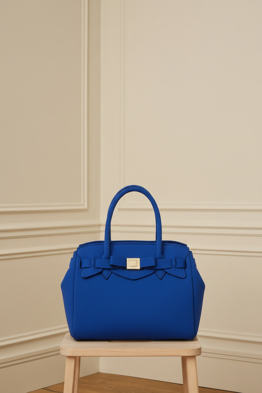 Bolso azul Klein con lazo correcto