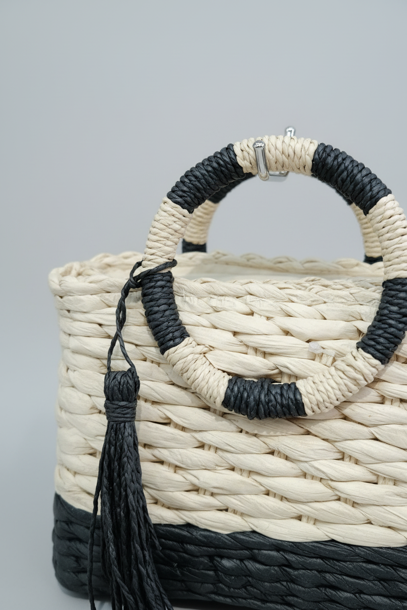 Bolso crudo negro - detalle