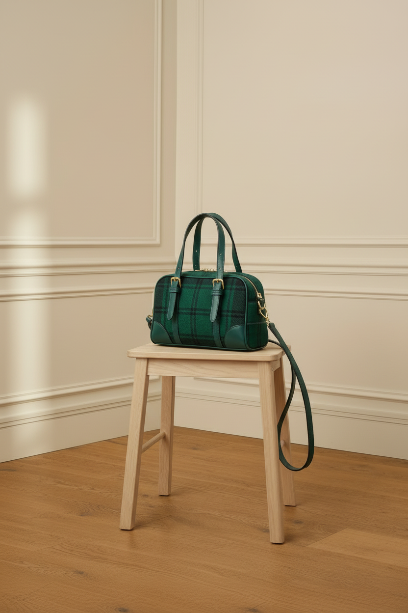 Bolso de mano verde lateral