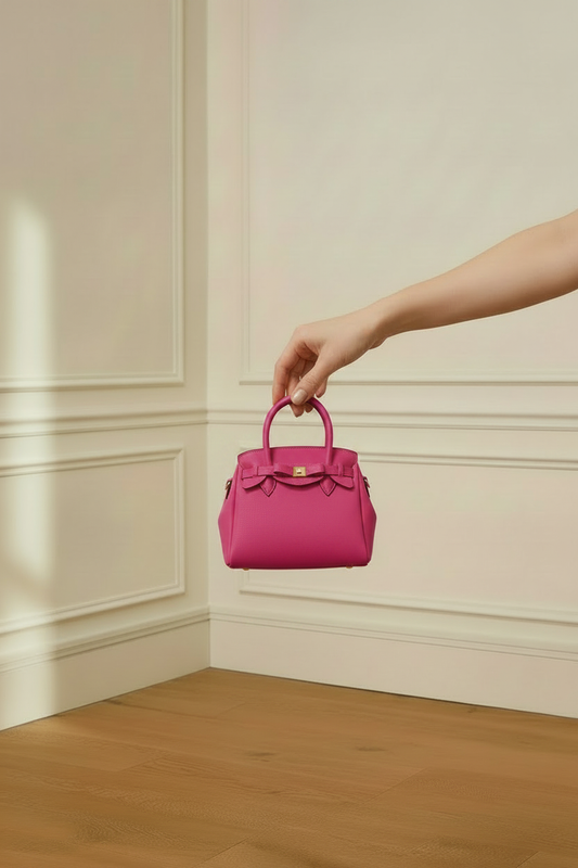 Bolso fucsia con lazo