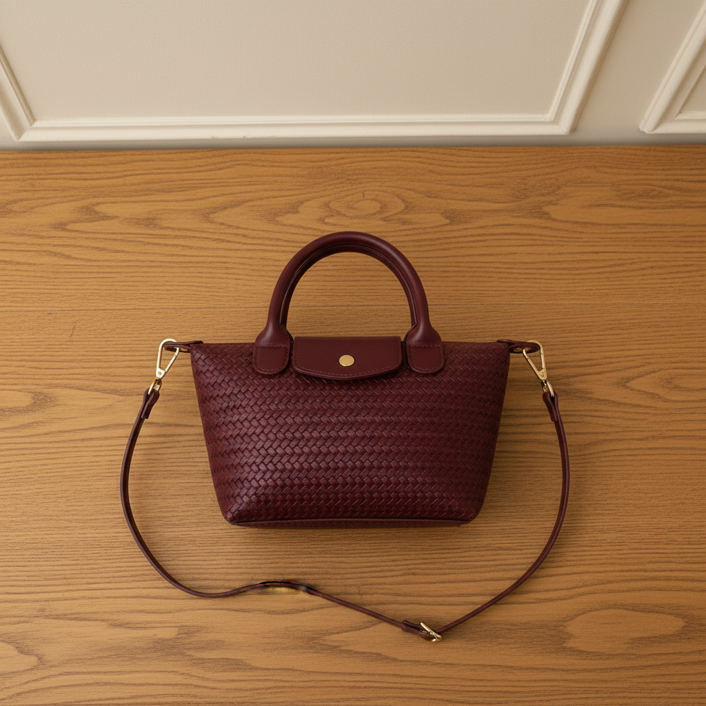 Bolso granate - flat lay