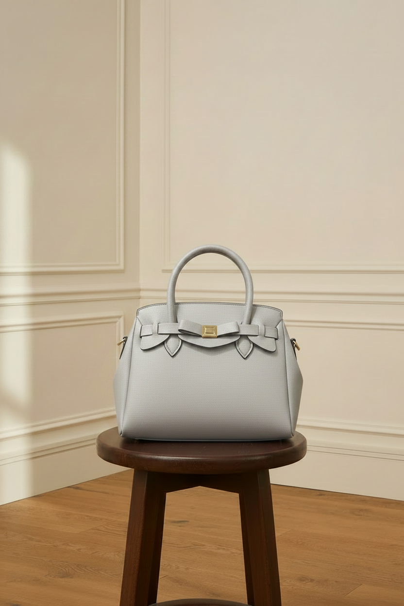Bolso gris frío - lateral izquierdo